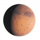 Ilustração do planeta Marte na sombra sobre fundo branco . — Fotografia de Stock