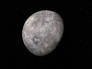Illustrazione del pianeta grigio Mercurio su sfondo nero
. — Foto stock