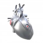 Ilustración de corazón artificial de metal sobre fondo blanco . - foto de stock