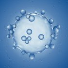 Illustration of human egg cell on blue background. — Stock Photo