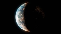 Illustrazione del pianeta Terra in ombra solare dallo spazio
. — Foto stock