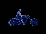 3d rendered illustration of biker muscles on black background. — Stock Photo