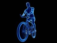 3D ілюстрація чоловічого велосипедиста на чорному тлі . — стокове фото