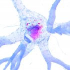 Ilustração abstrata renderizada 3d da célula nervosa azul . — Fotografia de Stock