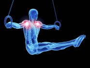 3D рендеринг иллюстрации мужских колец атлет болевые плечи . — стоковое фото