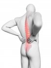 3D надані ілюстрація сірий силует людина з болю в спині. — стокове фото