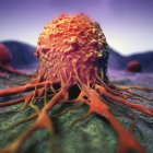 Abbildung einer abstrakten Krebszelle mit Tentakeln. — Stockfoto