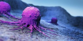 Ilustración de células cancerosas abstractas con tentáculos . - foto de stock
