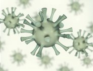 Group of virus particles, digital illustration. — Stock Photo