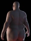 Visão traseira ilustração da silhueta do homem obeso . — Fotografia de Stock