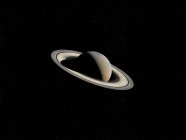 Illustration of Saturn planet with rings in black space background. — Stock Photo