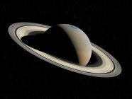 Ілюстрація Сатурн планети з кільця у фоновому режимі чорний простір. — стокове фото