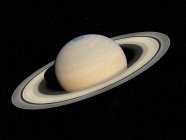 Ilustración del planeta Saturno con anillos en el fondo del espacio negro
. - foto de stock