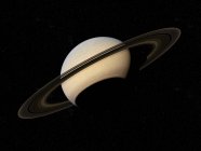 Ilustración del planeta Saturno con anillos en el fondo del espacio negro
. - foto de stock