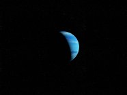 Illustration des blauen Neptun-Planeten im Schatten auf schwarzem Hintergrund. — Stockfoto