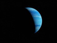 Ілюстрація синій планету Нептун в тінь на чорному тлі. — стокове фото