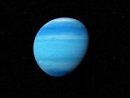 Ilustración del planeta Neptuno azul sobre fondo negro
. - foto de stock