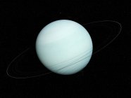 Ilustração do planeta Urano sobre fundo preto . — Fotografia de Stock