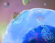 Illustration du processus d'immunothérapie cellulaire T modifié par l'ADN CAR pour le traitement du cancer
. — Photo de stock
