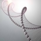 Molecola di DNA su sfondo grigio, illustrazione concettuale . — Foto stock