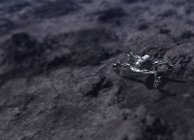 Vehicle on surface of moon, scientific digital illustration. — Stock Photo