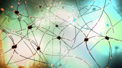 Abstrakte 3D-Illustration von Nervenzellen mit Verbindungen im menschlichen Nervensystem. — Stockfoto