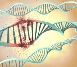 Illustration scientifique abstraite du brin d'ADN endommagé . — Photo de stock