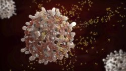 3d ілюстрація лейкоцитів, що виділяють антитіла до алергенів під час алергії . — стокове фото
