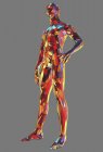3d ilustração de pé humano em forma de escultura colorida . — Fotografia de Stock