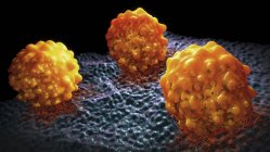 Ilustración 3d de células cancerosas conectadas al tejido
. - foto de stock