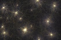 Red neuronal con conexiones, ilustración digital conceptual . - foto de stock