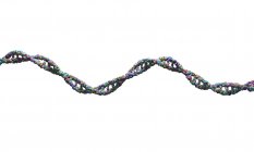 DNA strand against white background, digital illustration. — Stock Photo