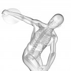 Discus sistema scheletrico lanciatore, illustrazione digitale . — Foto stock