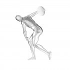 Discus thrower skeletal system, digital illustration. — Stock Photo