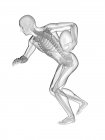 Sistema scheletrico del giocatore di rugby, illustrazione digitale . — Foto stock