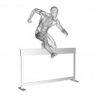 Human silhouette hurdling with visible skeletal system, digital illustration. — Stock Photo