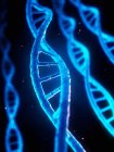 Сині нитки ДНК, цифрова ілюстрація. — стокове фото