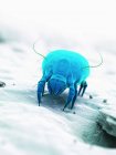 Blue colored dust mite, digital illustration. — Stock Photo