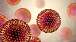 Abstract group of particles of viruses, computer illustration. — Stock Photo