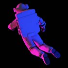 Astronaut schwebt auf schwarzem Hintergrund, Computerillustration. — Stockfoto