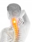 Corpo masculino abstrato com dor visível no pescoço, ilustração digital . — Fotografia de Stock