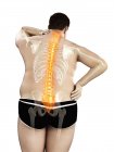 Cuerpo masculino obeso con dolor de espalda, ilustración conceptual . - foto de stock