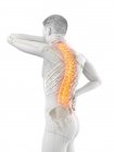 Silhueta masculina com dor nas costas, ilustração conceitual . — Fotografia de Stock