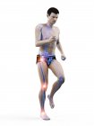 Silhouette di jogger maschile con dolore articolare, illustrazione concettuale . — Foto stock