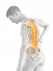 Flexión silueta masculina con dolor de espalda, ilustración conceptual . - foto de stock