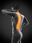 Male silhouette with back pain, conceptual illustration. — Stock Photo