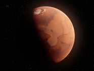 Superficie del planeta rojo de Marte, ilustración por ordenador . - foto de stock