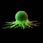Абстрактна зелена кольорова ракова клітина на чорному тлі, цифрове зображення. — стокове фото
