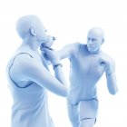3D цифровая иллюстрация двух абстрактных мужчин бокс на белом фоне . — стоковое фото