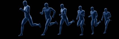 Illustrative sequence of abstract man running, digital illustration. — Stock Photo
